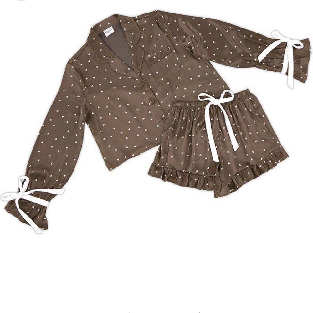 Brown heart short Pjs for woman